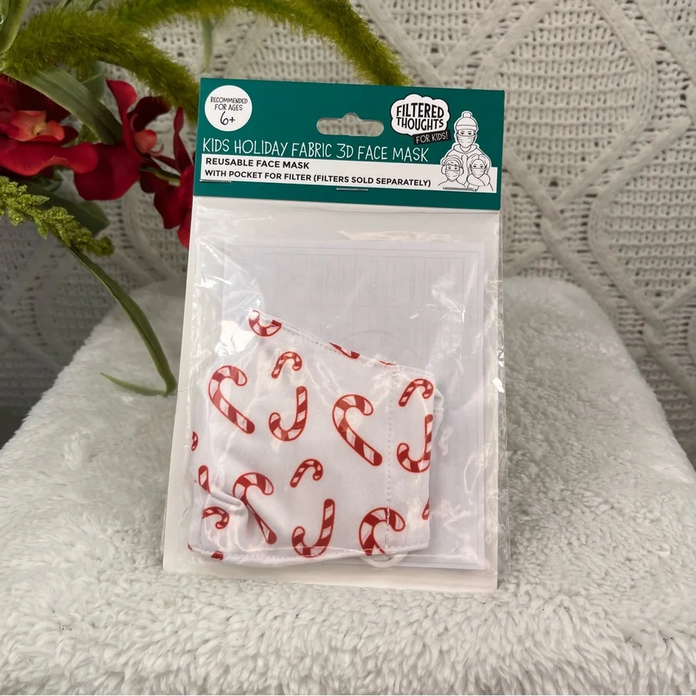 NWT PAVILION CARES | 3 Kid's Holiday Fabric‎ 3D Reusable Face Masks 6+